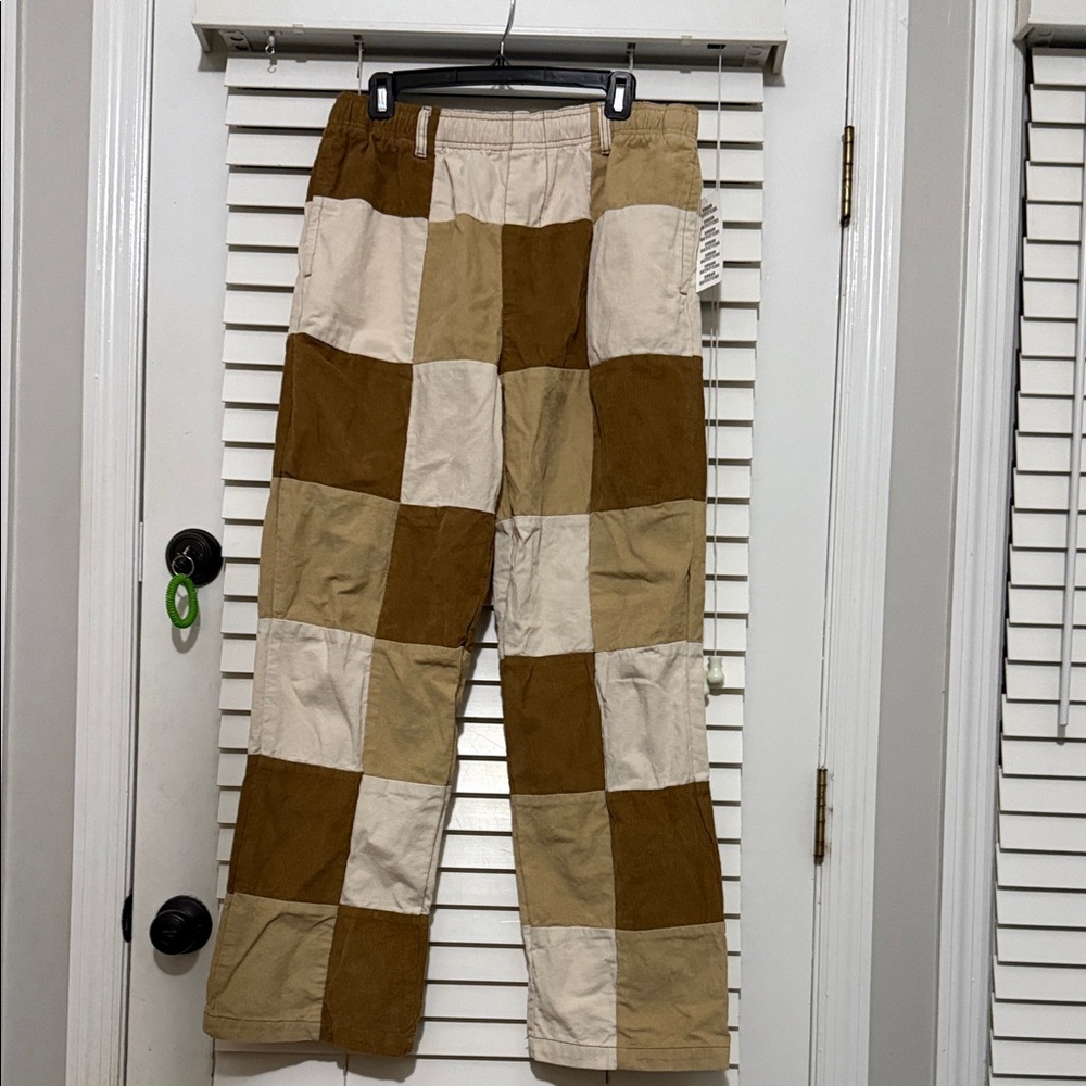 Urban Outfitters Corduroy Patchwork Pants - Brown and Tan